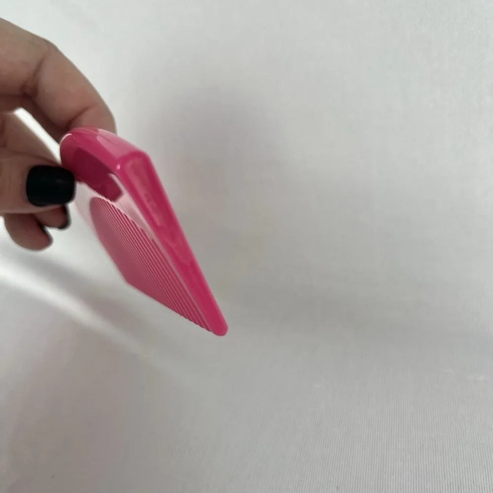 Vtg 90s Y2K 5‎ inch Estée Lauder Pink Travel Purse Rounded Wide Tooth Hair Comb